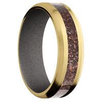 14K Yellow Gold + Satin , Satin Finish + Gun Metal Grey