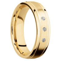 10K Yellow Gold + Satin , Polish Finish
