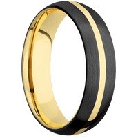 Zirconium + Satin Finish + 10K Yellow Gold