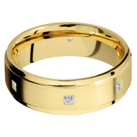 14K Yellow Gold + Satin , Polish Finish