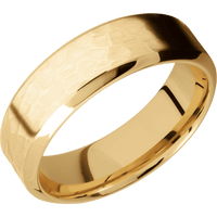 10K Yellow Gold + Hammer , Polish Finish
