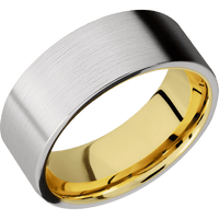 Platinum + Satin Finish + 10K Yellow Gold
