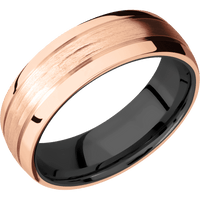14K Rose Gold + Treebarkh , Polish Finish + Zirconium