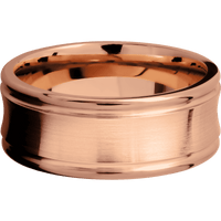14K Rose Gold + Satin , Polish Finish