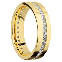 14K Yellow Gold + Hammer Finish