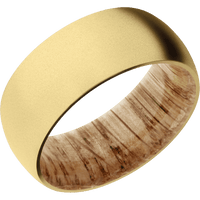 10K Yellow Gold + Bead Finish + Natural Oak