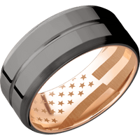 Tantalum Noir + Polish , Polish Finish + 18K Rose Gold