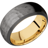 Tantalum Noir + Hammer , Sand Finish + 10K Yellow Gold