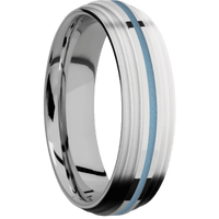 14K White Gold + Polish , Bead Finish + Titanium