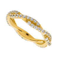 14K Yellow Gold band with 60 Round Lab Grown Diamond having TCW-.9