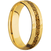 18K Yellow Gold + Hammer Finish