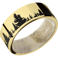 10K Yellow Gold + Polish Finish + Antler