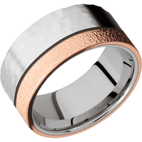 14K White Gold + Hammer Finish
