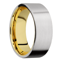Platinum + Satin Finish + 10K Yellow Gold