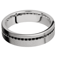 18K White Gold + Sand Finish