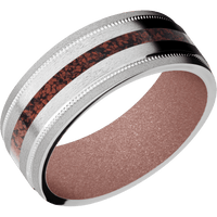 14K White Gold + Stone , Sand Finish + Rose Gold