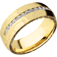 18K Yellow Gold + Hammer Finish