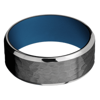 Zirconium + Hammer , Polish Finish + Ridgeway Blue