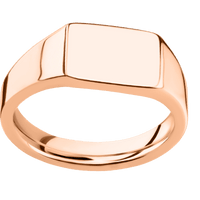 Small Horizontal Rectangle signet ring (12x9mm) in 14K Rose Gold, with a Wide style band.