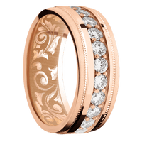 14K Rose Gold + Polish , Bead Finish
