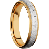 14K Yellow Gold + Polish , Sand Finish