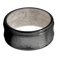 Zirconium + Hammer , Polish Finish + Antler