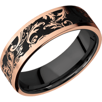 14K Rose Gold + Satin Finish + Zirconium