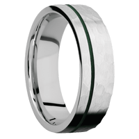 14K White Gold + Hammer , Hammer Finish