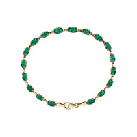 14K Yellow Gold Lab-Grown Emerald 7 1/4" Bracelet
