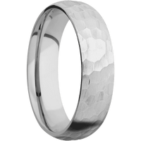 14K White Gold + Hammer Finish