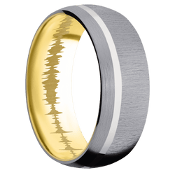 Tantalum + Crosssatin , Satin Finish + 10K Yellow Gold