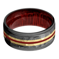 Zirconium + Rock , Bead Finish + Blood Wood