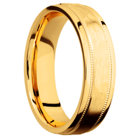 22K Yellow Gold + Hammer , Polish Finish