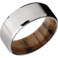 14K White Gold + Satin , Satin Finish + Teak