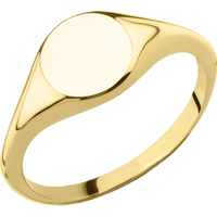 Small Circle signet ring (10mm) in 10K Yellow Gold, with a Thin style band.