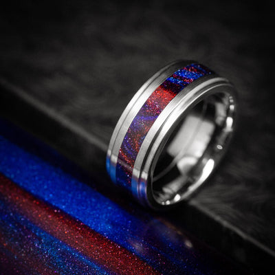Titanium and DiamondCast Inlay Men's Ring Custom Made