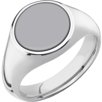 Medium Circle signet ring (14mm) in Cobalt Chrome, with a Wide style band, a Tantalum inlay.