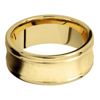 10K Yellow Gold + Hammer , Polish Finish