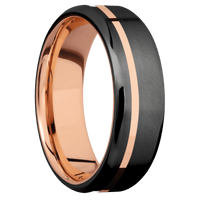 Zirconium + Anglesatin , Polish Finish + 18K Rose Gold