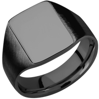 Medium Rectangle signet ring (16x11.5mm) in Zirconium, with a Wide style band.