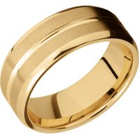 10K Yellow Gold + Polish , Sand Finish