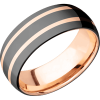 Zirconium + Polish Finish + 14K Rose Gold