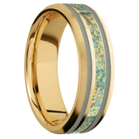 10K Yellow Gold + Hammer , Satin Finish