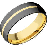 Zirconium + Polish Finish + 10K Yellow Gold
