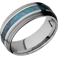 10K White Gold + Polish , Sand Finish + Palladium Silver
