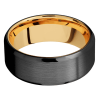 Zirconium + Satin , Polish Finish + 10K Yellow Gold