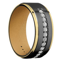Zirconium + Bead , Polish Finish + Gold