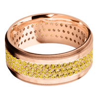 14K Rose Gold + Hammer , Sand Finish