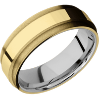14K Yellow Gold + Polish , Sand Finish + Cobalt Chrome