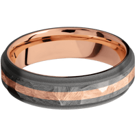 Tantalum Noir + Rock , Sand Finish + 14K Rose Gold